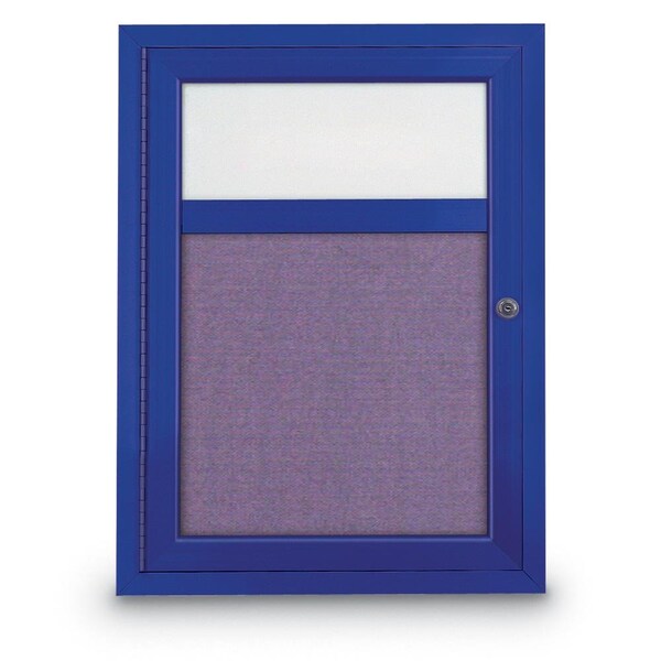 Slim Enclosed Corkboard, 30"x30", Bronze Alum Frame/Black